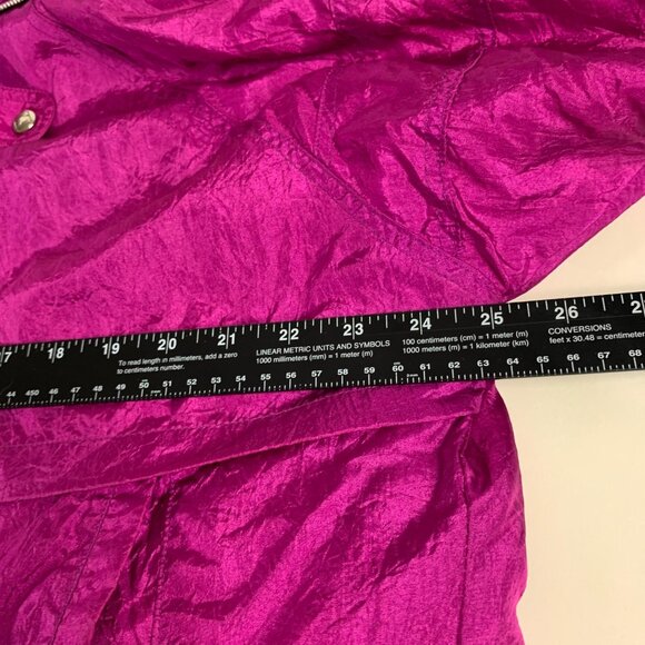 Andy Johns Nylon Parachute Jacket Womens M Magenta 80s Windbreaker Retro Zip Up - Picture 14 of 16